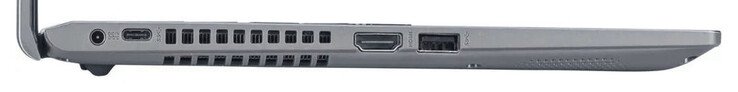 Lato sinistro: Porta di alimentazione, USB 3.2 Gen 1 (USB-C), HDMI, USB 3.2 Gen 1 (USB-A)