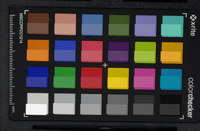 ColorChecker: La metà inferiore di ogni area colorata mostra il colore di riferimento