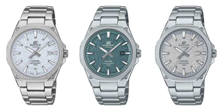 Da sinistra a destra: gli orologi Casio EFR-S108DE-2AV, EFR-S108DE-3AV e EFR-S108DE-8AV. (Fonte: Casio)