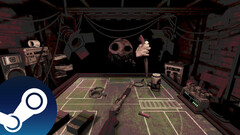 Una schermata di Buckshot Roulette che mostra l&#039;atmosfera inquietante del gioco mentre gioca contro il dealer. (Fonte immagine: Steam)
