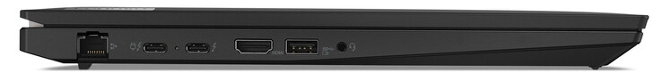 lato sinistro: Gigabit-Ethernet, 2x Thunderbolt 4, HDMI 2.1, USB A 3.2 Gen 1, audio da 3,5 mm