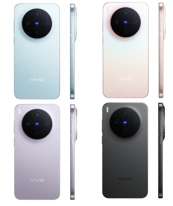 Il Vivo X300 nei quattro colori di cui si vocifera per il lancio globale. (Fonte: Vivo)