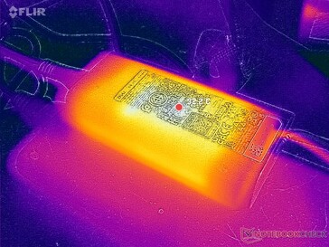 L'adattatore CA raggiunge oltre 32 C quando si utilizzano carichi impegnativi