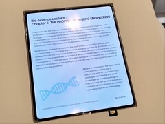 Il display pieghevole senza pieghe di Samsung, presumibilmente per l'imminente Galaxy Z Fold 8. 