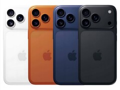 Apple iPhone 17 Pro nelle opzioni di colore trapelate: bianco, arancione, blu marino e nero (Fonte immagine: artwork non ufficiale)