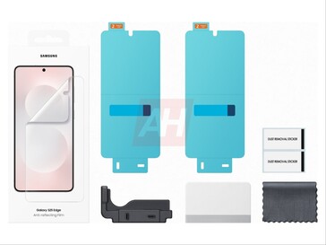 Galaxy L'immagine trapelata di S25 Edge mostra la protezione antiriflesso dello schermo. (Fonte immagine: Android Headlines)