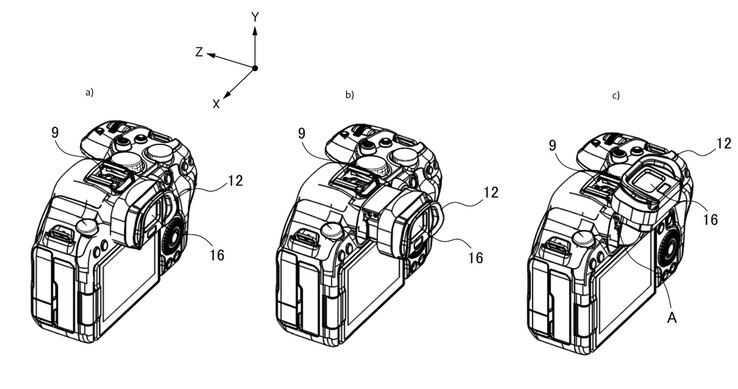 L'EVF inclinabile di Canon probabilmente aumenterà le dimensioni delle sue fotocamere mirrorless premium, ma migliorerà notevolmente l'ergonomia. (Fonte: Canon)