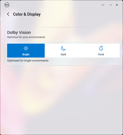 Opzioni Dolby Vision per l'impostazione della saturazione del colore