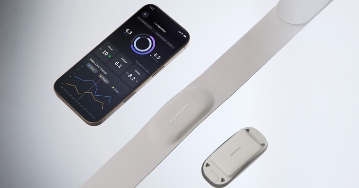 Un'applicazione per smartphone viene utilizzata insieme alla fascia (fonte: Nuromova)
