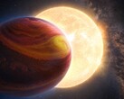 Illustrazione artistica ritoccata raffigurante una stella e un pianeta.