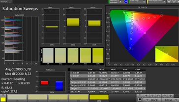 CalMAN - Saturazione colore