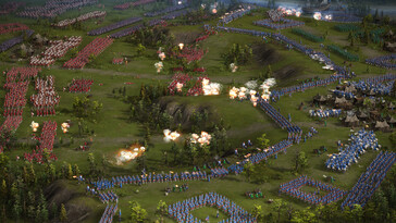 Un'immagine che raffigura una battaglia e numerose unità in Cossacks 3.