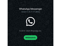 Uno splash screen con uno sfondo verde occupato e il logo di WhatsApp che menziona il numero dell'ultima build beta. (Fonte immagine: @WABetaInfo su X)