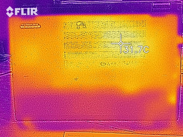 Distribuzione del calore in idle - lato inferiore