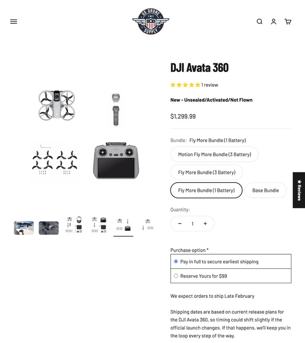 (Fonte: US Drone Supply)