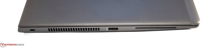A sinistra: Kensington Lock, USB 3.0 Type-A, lettore Smartcard