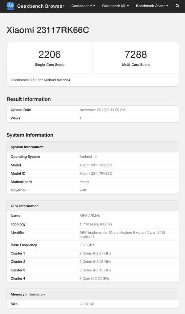 (Fonte: Geekbench)