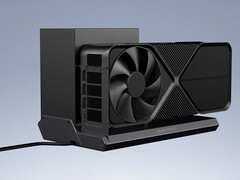 Il DEG2 dispone sia di OCuLink che di Thunderbolt 5. Nella foto: il dock eGPU DEG1. (Fonte immagine: Minisforum - modificato)