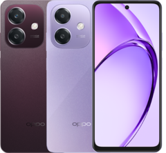 Lo smartphone Oppo A5i è disponibile nelle varianti di colore viola stellato e rosso nebuloso (Fonte: Oppo)