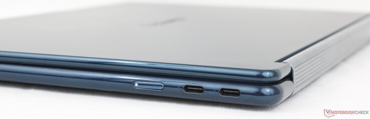 A destra: 2x USB-C Thunderbolt 4 con DisplayPort 2.1 + Power Delivery