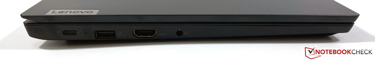 Lato sinistro: USB-C 3.2 Gen.1 (DisplayPort-ALT-Mode 1.2, Power Delivery 3.0), USB-A 3.2 Gen.1 (alimentata), HDMI 1.4b, jack stereo 3.5 mm
