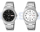 Il modello Casio MTP-1440DJ-1AJF con quadrante nero e il modello MTP-1440DJ-7BJF con quadrante bianco.