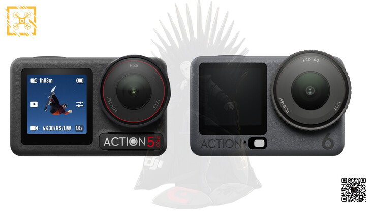 Il DJI Osmo Action 5 Pro e Osmo Action 6, da sinistra a destra. (Fonte immagine: via Igor Bogdanov)
