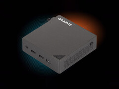 I modelli GB-BRR7-450 e GB-BRR5-430 non sono ancora disponibili per l’acquisto. Nell’immagine: un rendering promozionale modificato del mini PC.