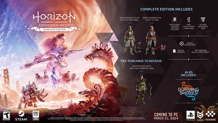 Vantaggi del pre-ordine di Horizon Forbidden West (immagine via Sony)