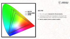Il mini-LED può coprire più del 90% della gamma di colori DCI-P3. (Fonte immagine: MSI)