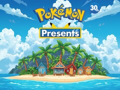 Striscione Pokémon Presents con il tema dell'isola