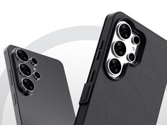 Rendering non ufficiale di Galaxy S26 Ultra (a sinistra) e di una custodia in stile libro (a destra). (Fonte immagine: Tarun Vats su X, modificato)