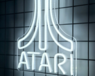 Un'insegna LED bianca al neon con il logo di Atari (fonte: Atari)