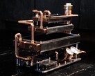 I tubi di rame e i manometri conferiscono al PC di Billet Labs un aspetto steampunk.