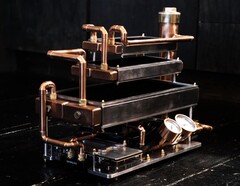 I tubi di rame e i manometri conferiscono al PC di Billet Labs un aspetto steampunk.