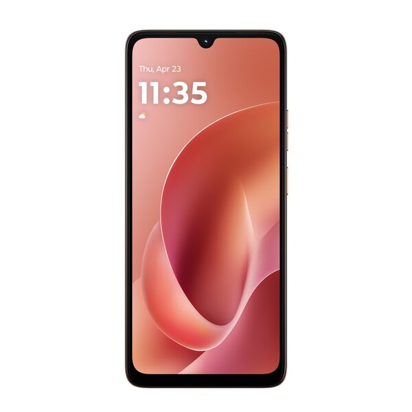 Il Moto G06 ha un display HD+ più grande, ma sostituisce la foratura con una tacca a goccia d'acqua (fonte: Motorola)