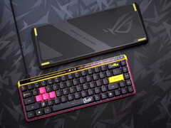 Il nuovo Asus ROG Falchion Ace HFX ZywOo Edition presenta un design rinnovato con accenti gialli e rosa. (Fonte: Asus)
