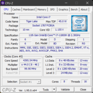 Pagina principale di CPU-Z