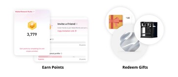 Il sistema MakerRewards incentiverà l'impegno della comunità (Fonte: Bambu Lab)