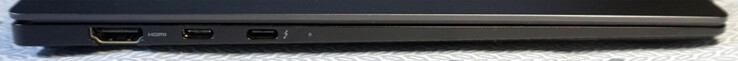 A sinistra: HDMI, USB-C (PD, 5 GBit/s), Thunderbolt 4