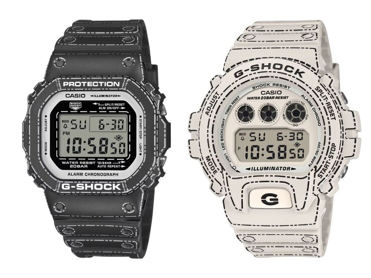 Gli orologi Casio G-Shock DW-5600RGM-1 (a sinistra) e DW-6900RGM-5 (a destra). (Fonte: Casio)