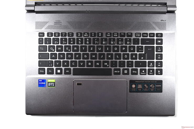Acer Predator Triton 500 SE: area della tastiera