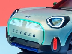 Il concept EV MINI Aceman utilizza dei proiettori per proiettare il quadro strumenti sul cruscotto. (Fonte: MINI)