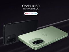 Il OnePlus 15R nei colori Charcoal Black e Mint Breeze.