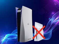 La console PS6 è raffigurata con l'unità disco ottica