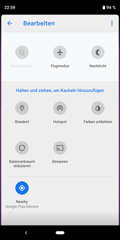 Personalizzazione Quick Settings