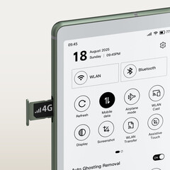 Il lettore AiPaper di Viwoods è dotato di connettività wireless 4G opzionale. (Fonte: Viwoods)