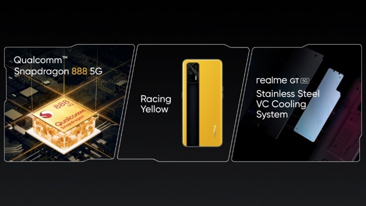 Realme mette in mostra quelli che potrebbero essere gli USP più convincenti del GT 5G. (Fonte: MWC Shanghai via GSMArena)