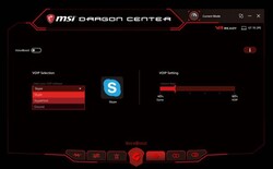 Impostazioni Voiceboost tramite MSI Dragon Center. (Fonte: MSI)