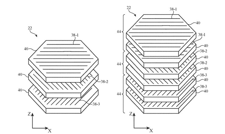 Illustrazioni dalla domanda di brevetto di Apple. (Fonte: Apple)